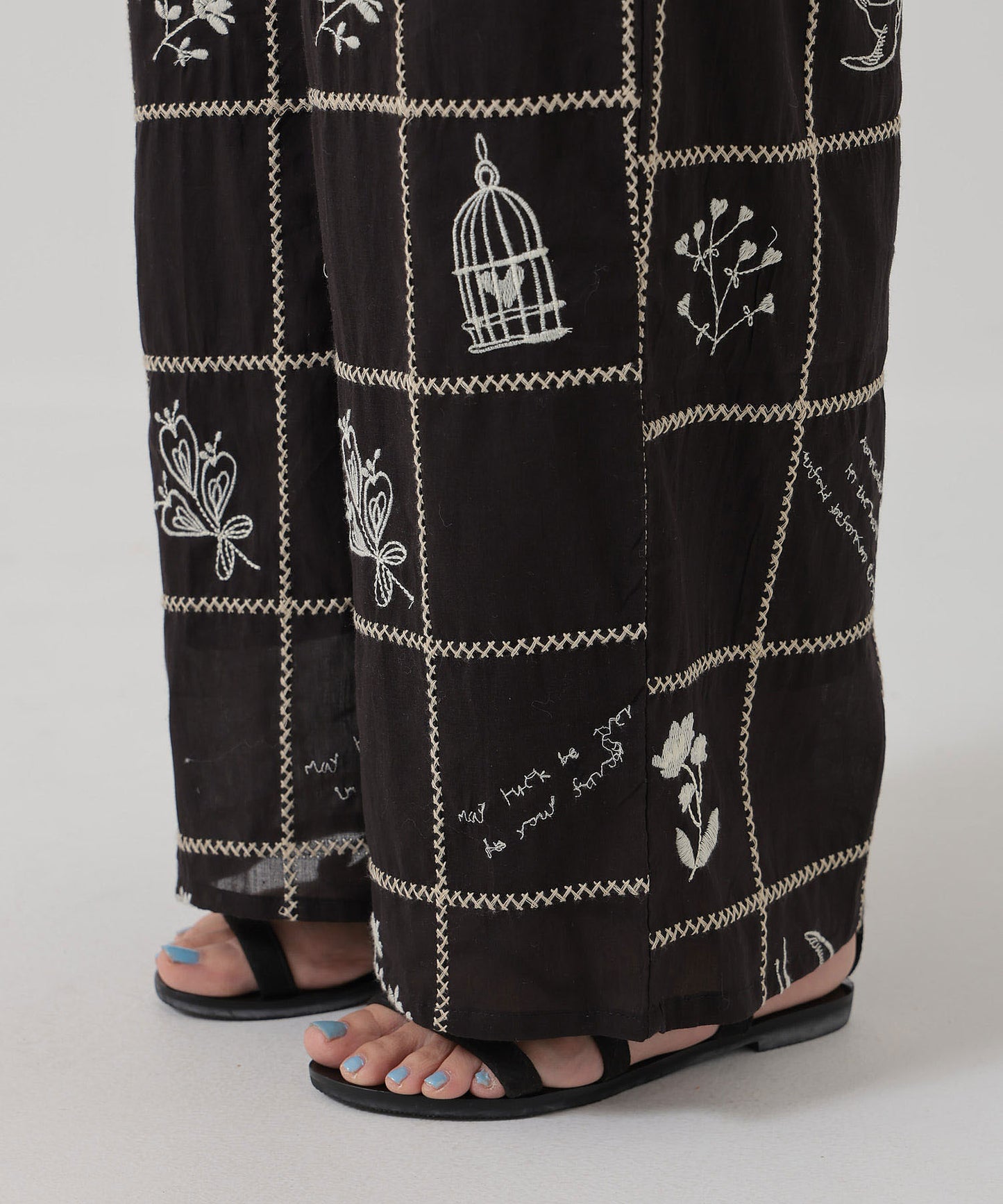 パッチワーク刺繍パンツ