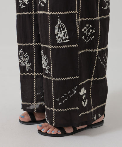 パッチワーク刺繍パンツ