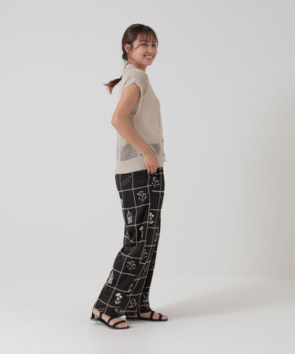 パッチワーク刺繍パンツ
