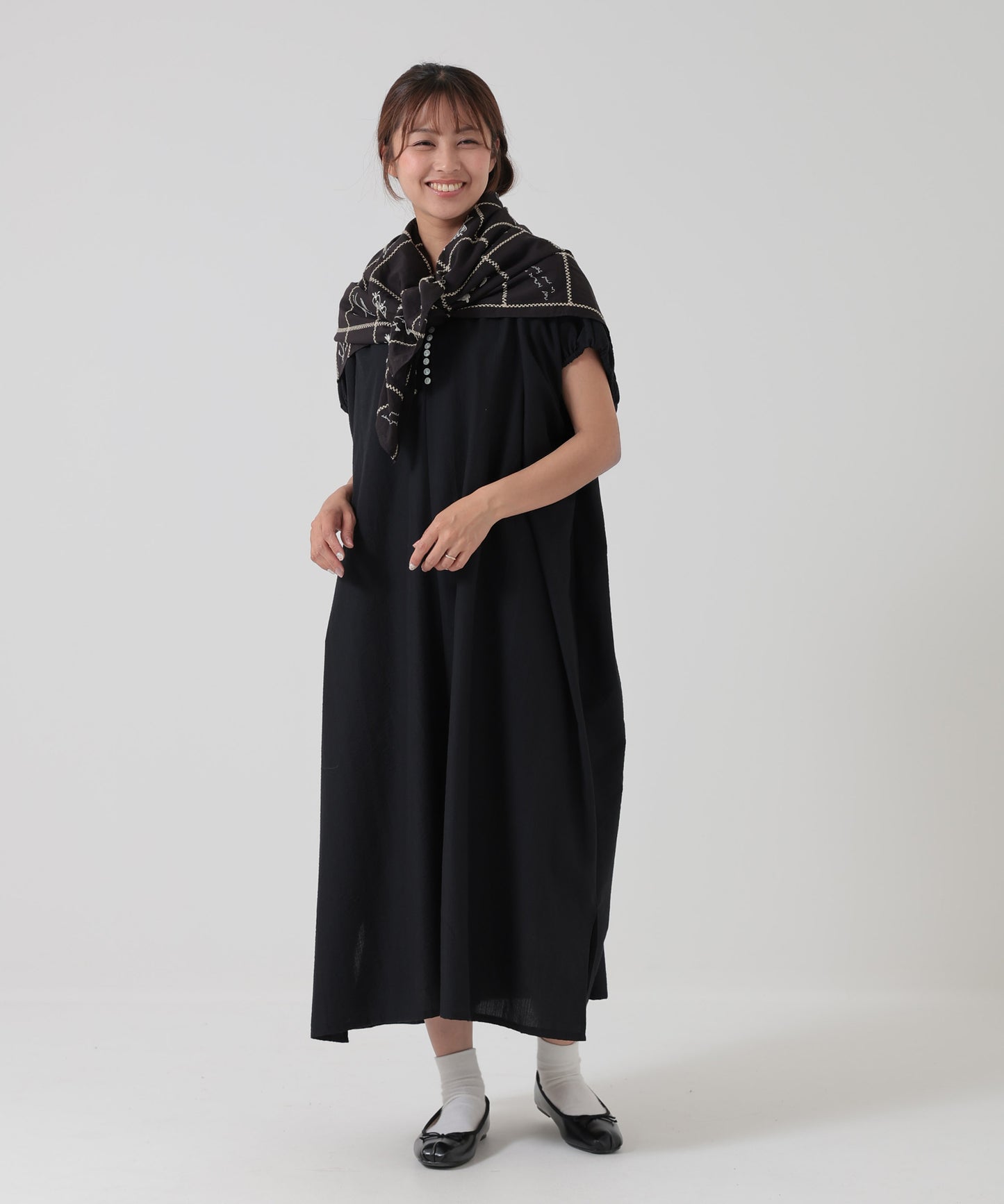 パッチワーク刺繍スカーフ