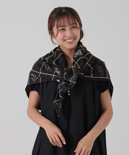 パッチワーク刺繍スカーフ