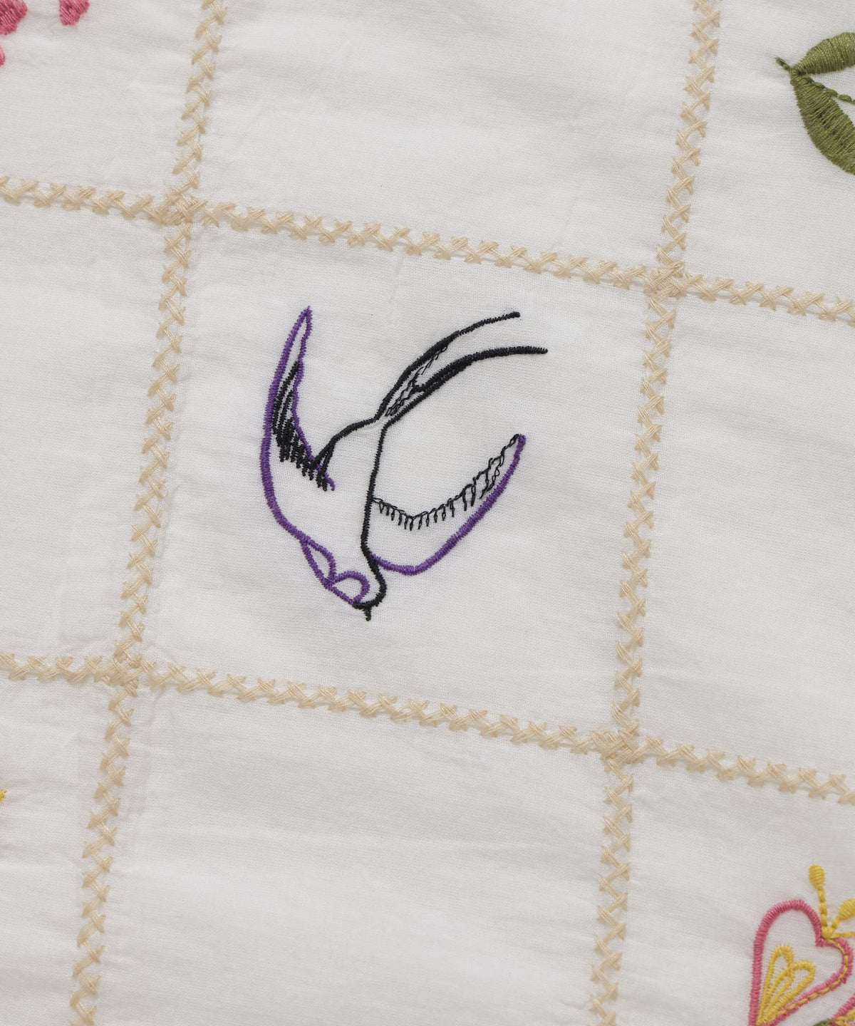 パッチワーク刺繍スカーフ