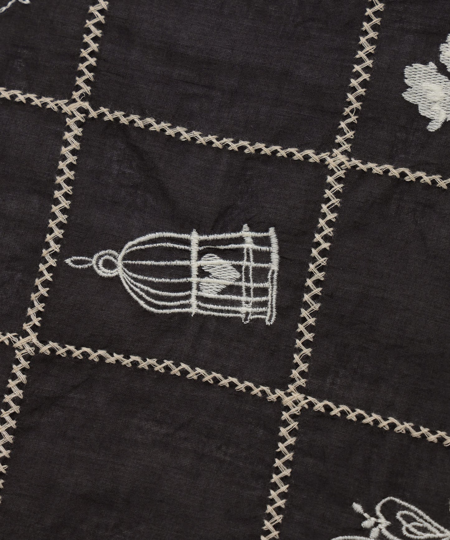パッチワーク刺繍スカーフ