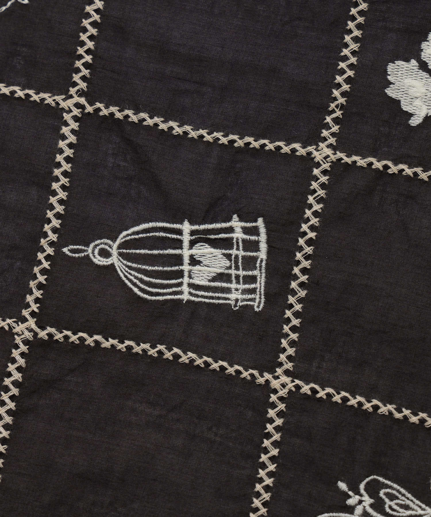 パッチワーク刺繍スカーフ