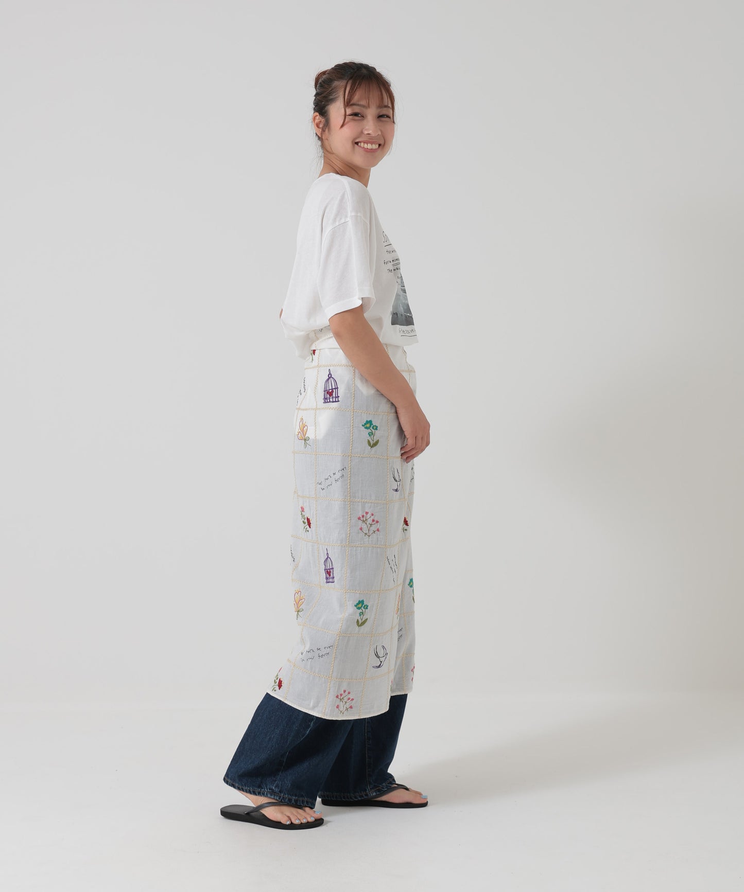 パッチワーク刺繍スカーフ