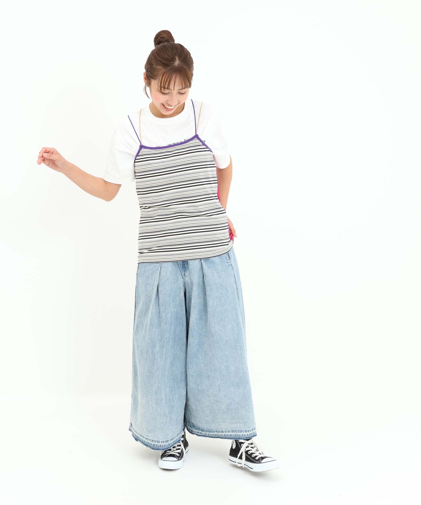 ボーダーネイビー / 162cm / FREE