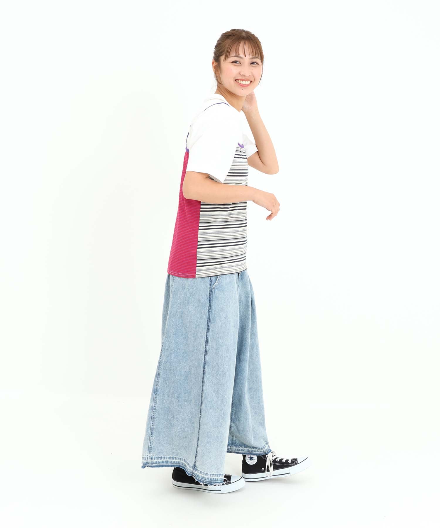 ボーダーネイビー / 162cm / FREE