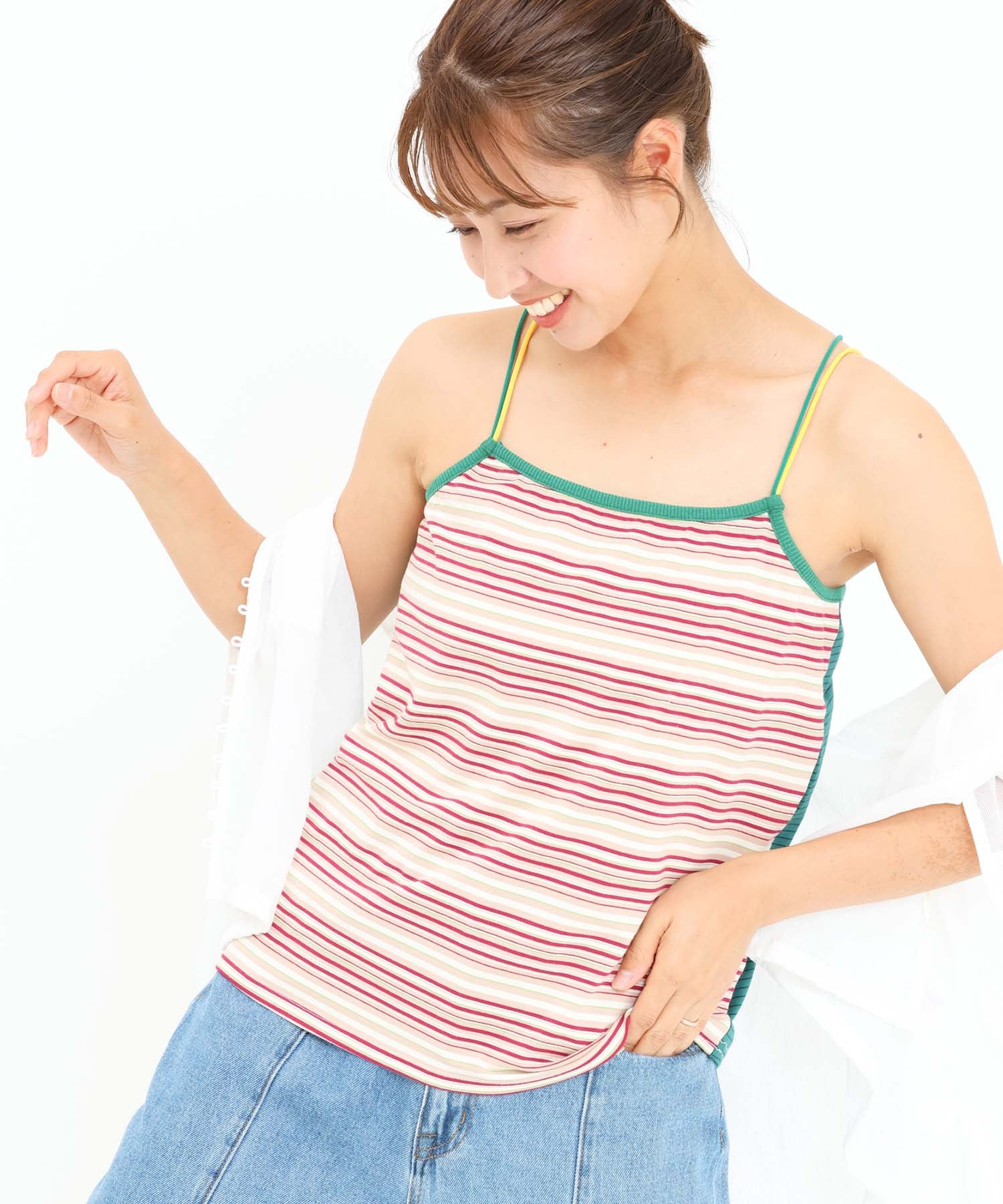 ボーダーピンク / 162cm / FREE
