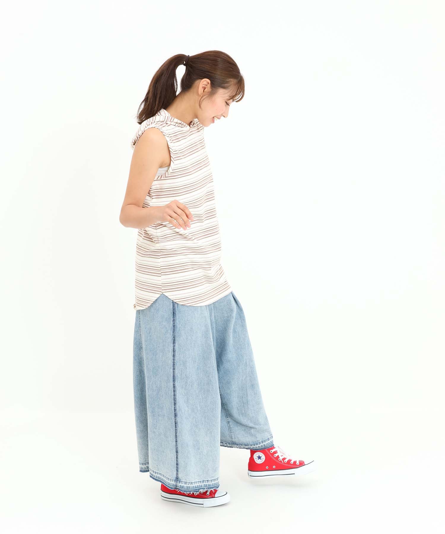 ボーダーベージュ / 162cm / FREE