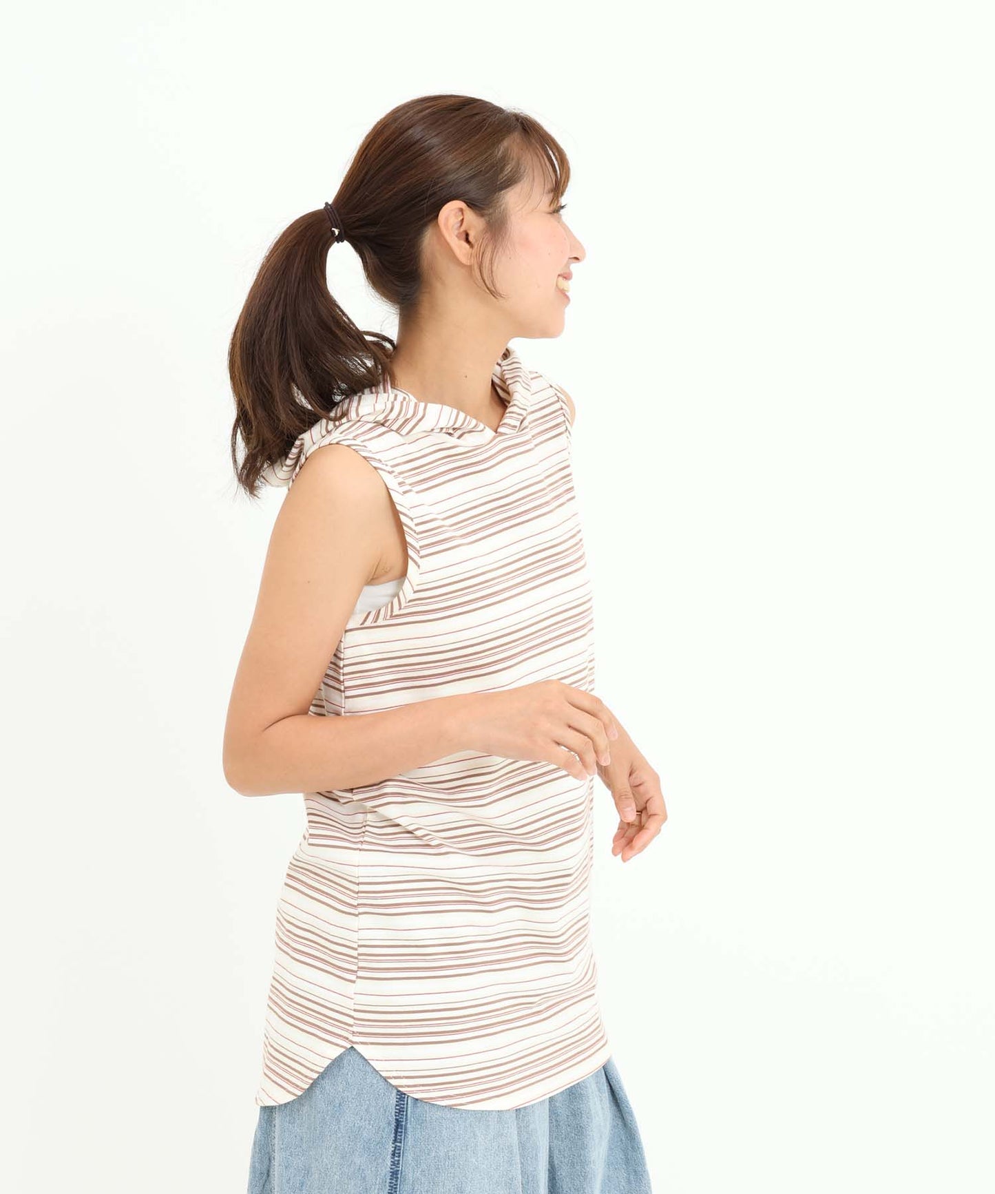 ボーダーベージュ / 162cm / FREE
