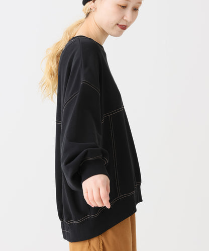 ★《近日発売》OE裏毛配色ステッチプルオーバー