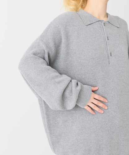 《10/15発売》ロゴ刺しゅうポロニット