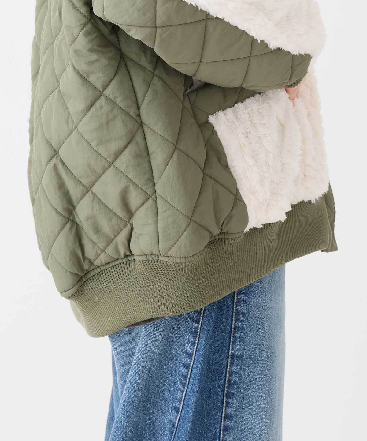 《近日発売》ボア×キルティング　リブブルゾン