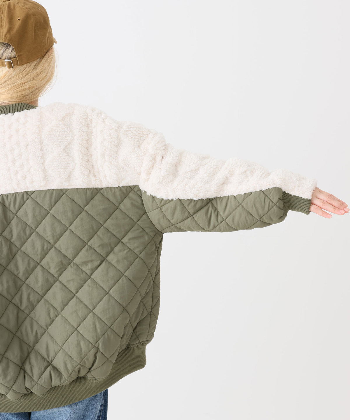 《近日発売》ボア×キルティング　リブブルゾン
