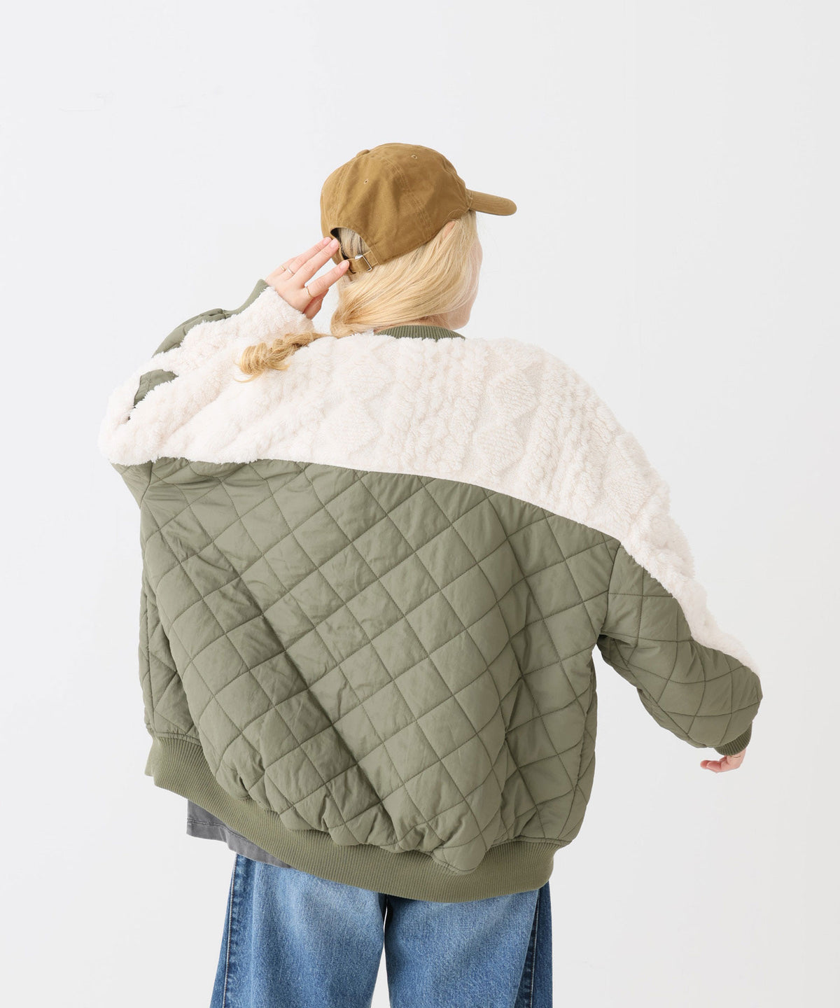 《近日発売》ボア×キルティング　リブブルゾン