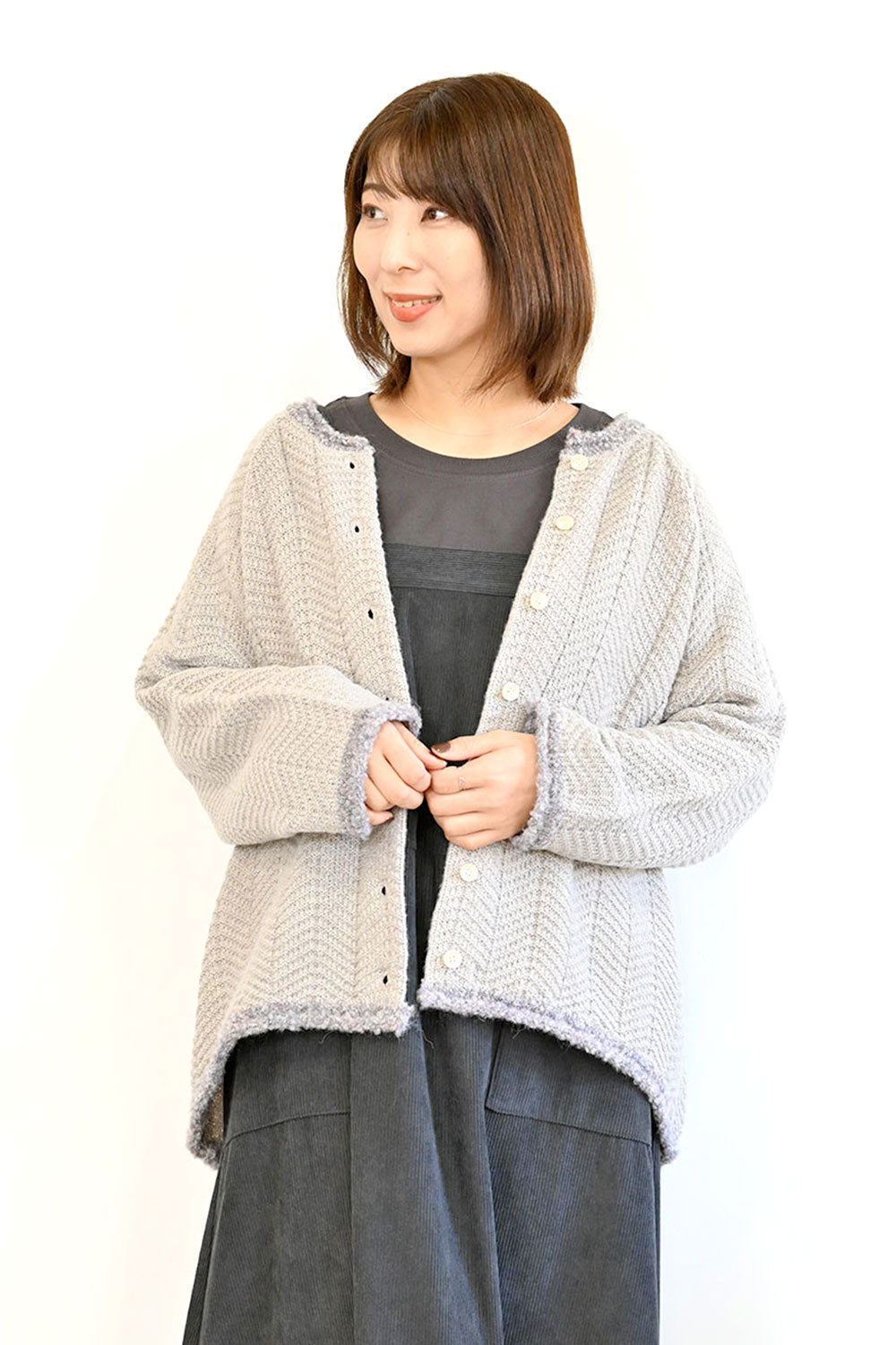 裾タック長袖プルオーバー