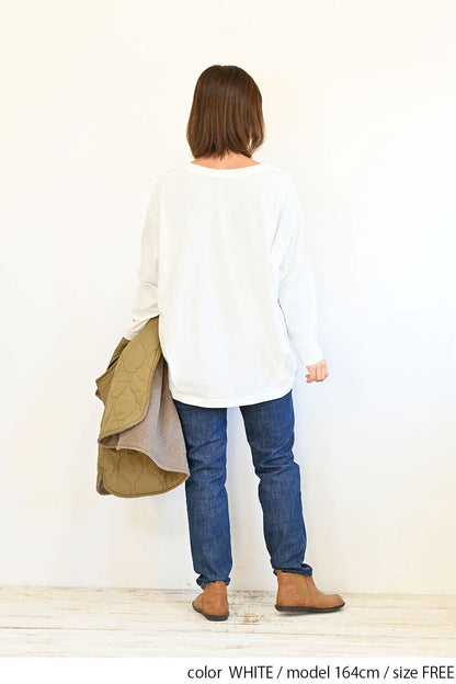 裾タック長袖プルオーバー