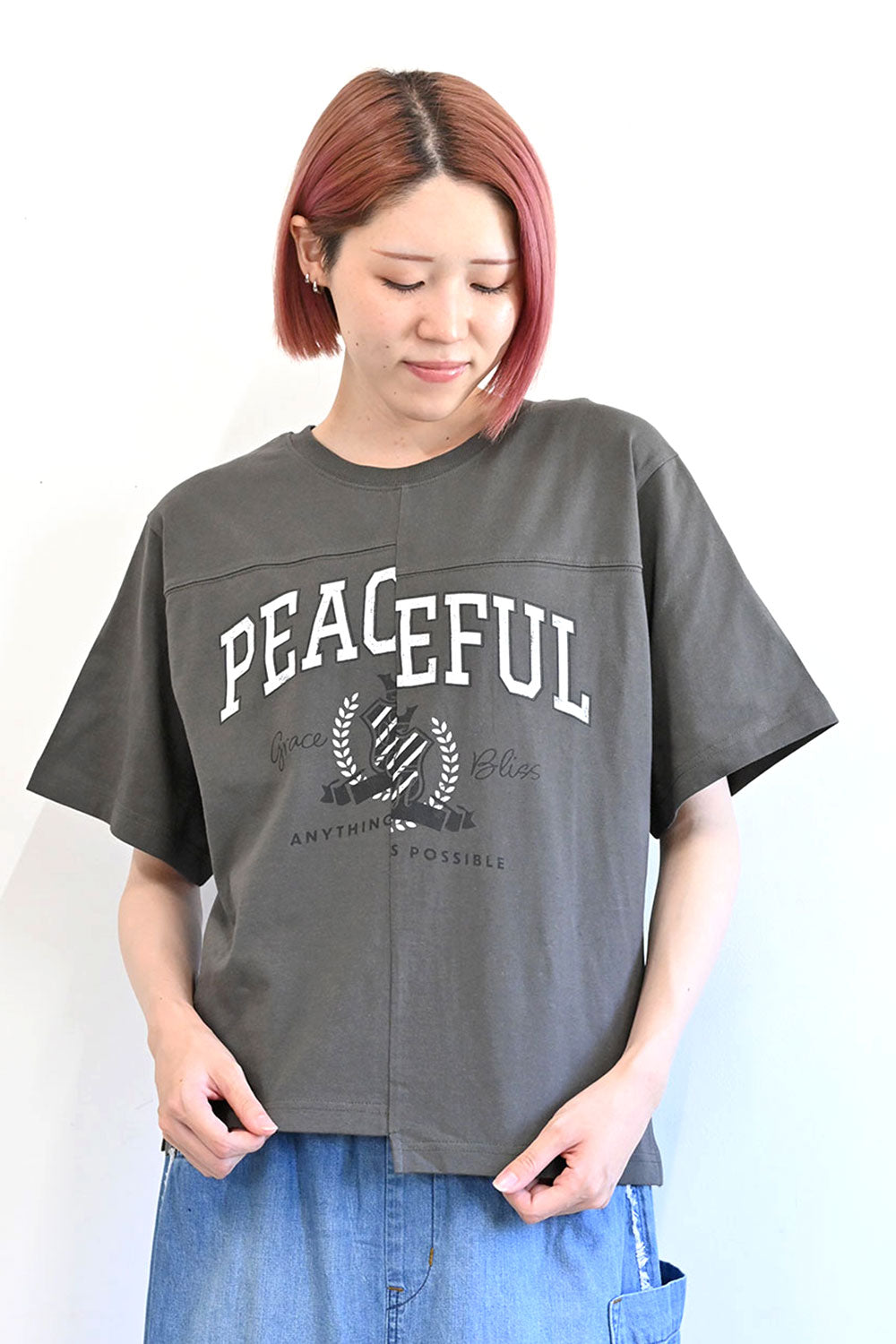 ≪SALE≫段違いプリント6分袖Tシャツ – HEART MARKET
