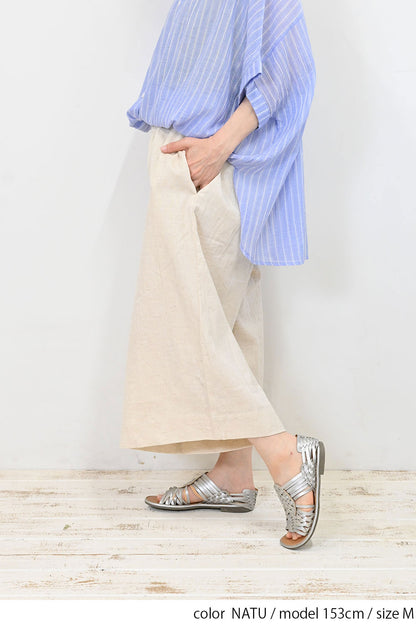 ≪SALE≫ Cotton-Linen Gaucho Pants -1