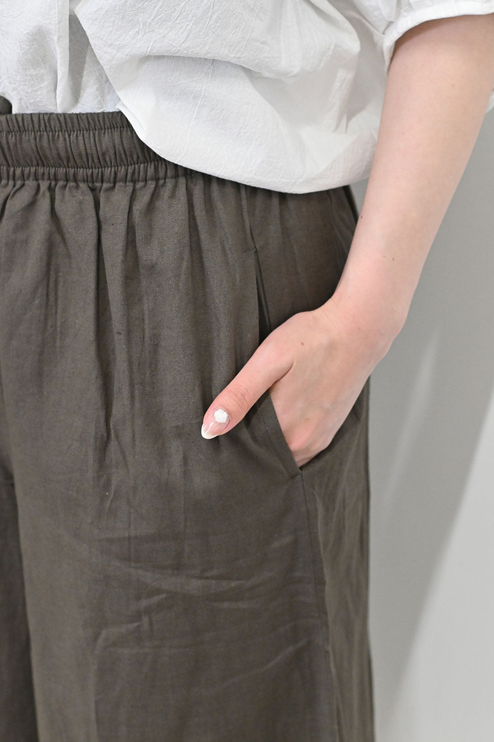 ≪SALE≫ Cotton-Linen Gaucho Pants -1