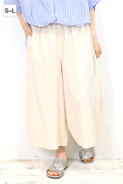≪SALE≫ Cotton-Linen Gaucho Pants -1