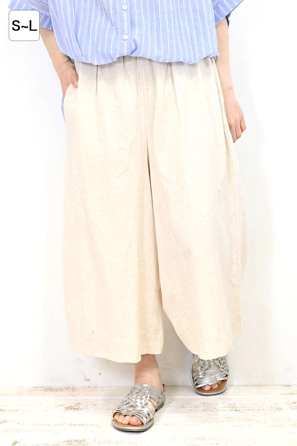 ≪SALE≫綿麻ガウチョパンツ-1
