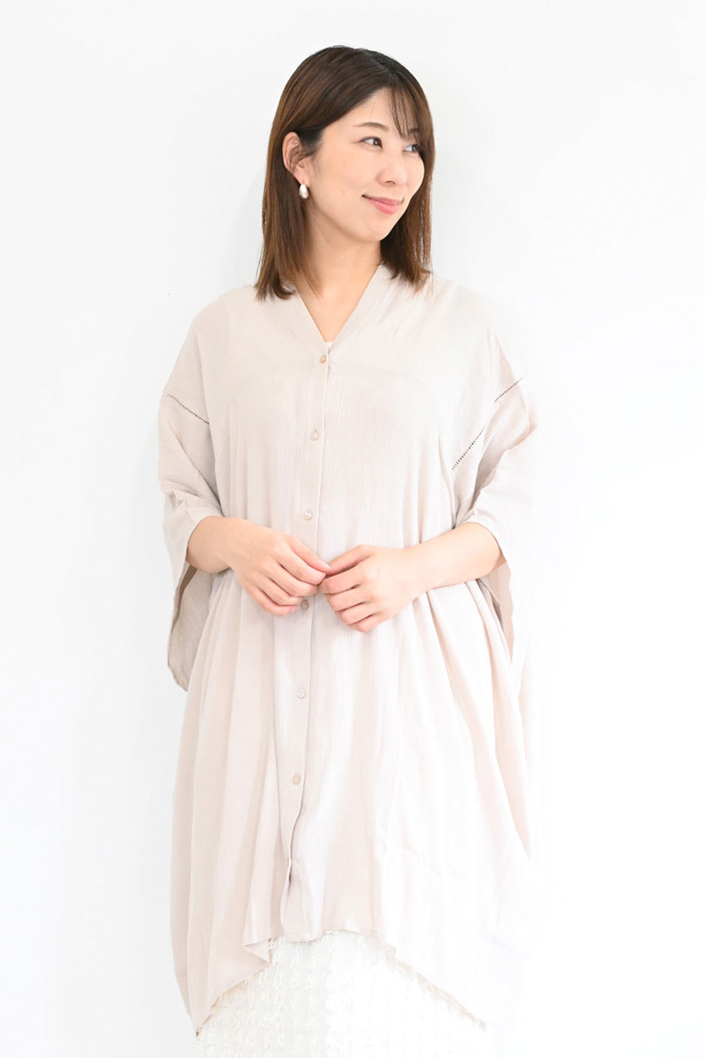 Rayon Crinkled Big Cardigan