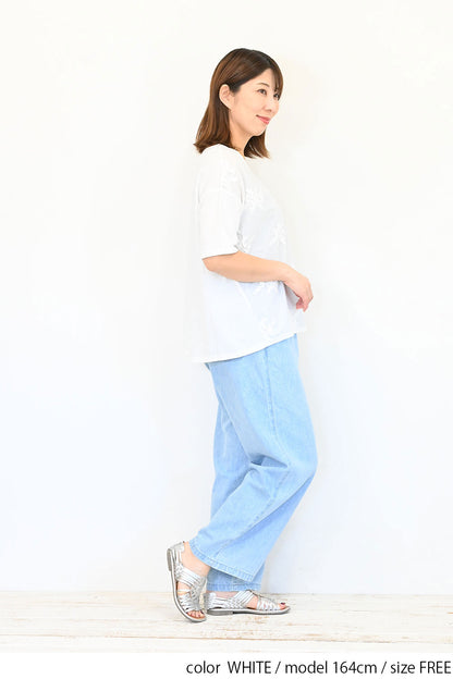 総刺繍プルオーバー
