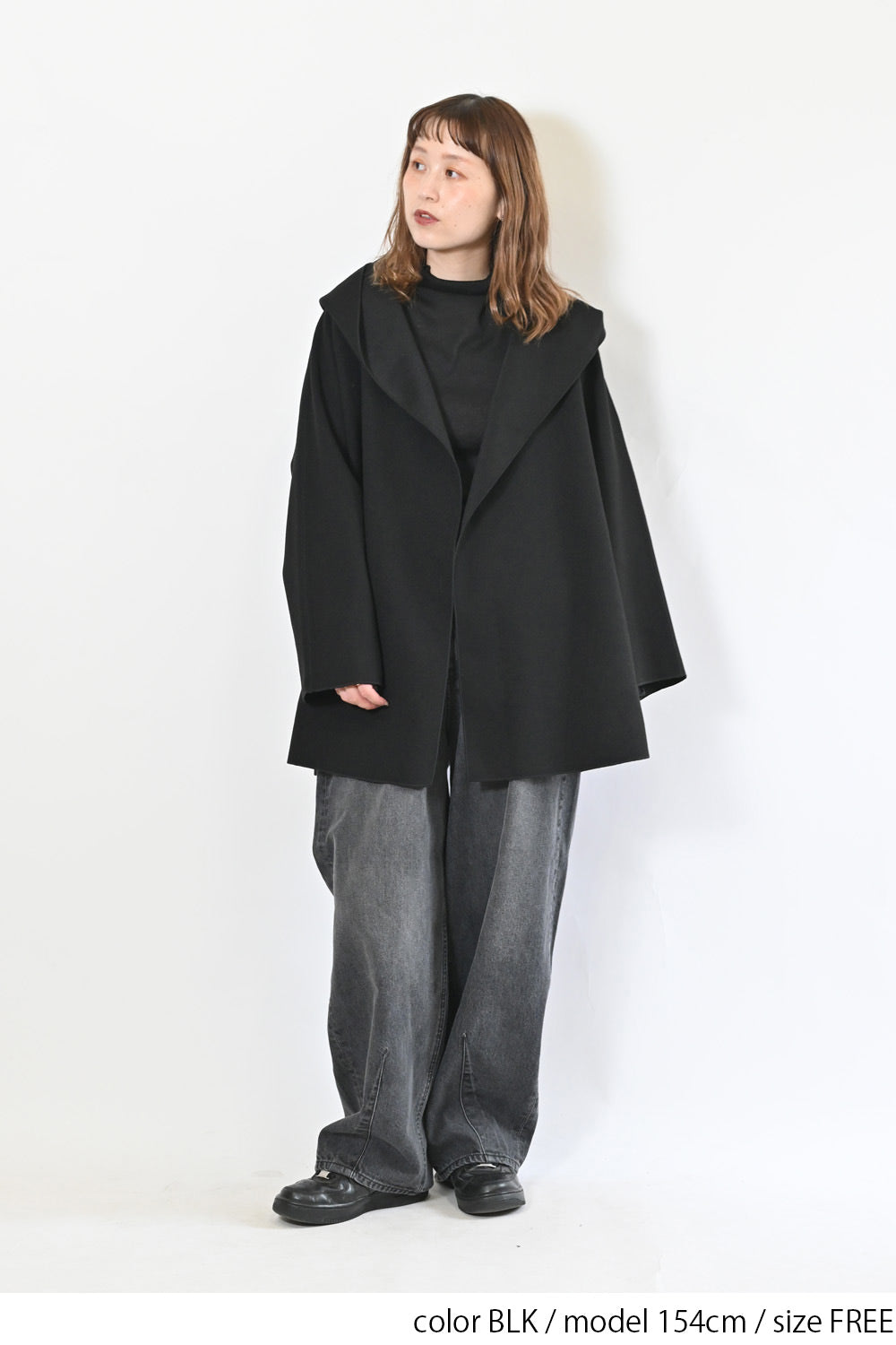 【アクセル】シャギーフード付きケープ