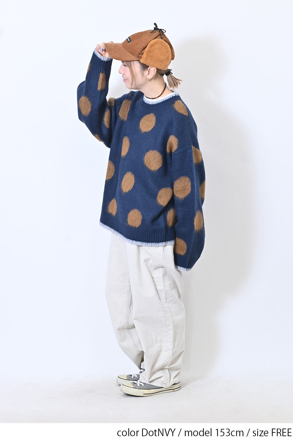 【CUBE SUGAR】モヘアKnitDot柄ジャガードプルオーバー