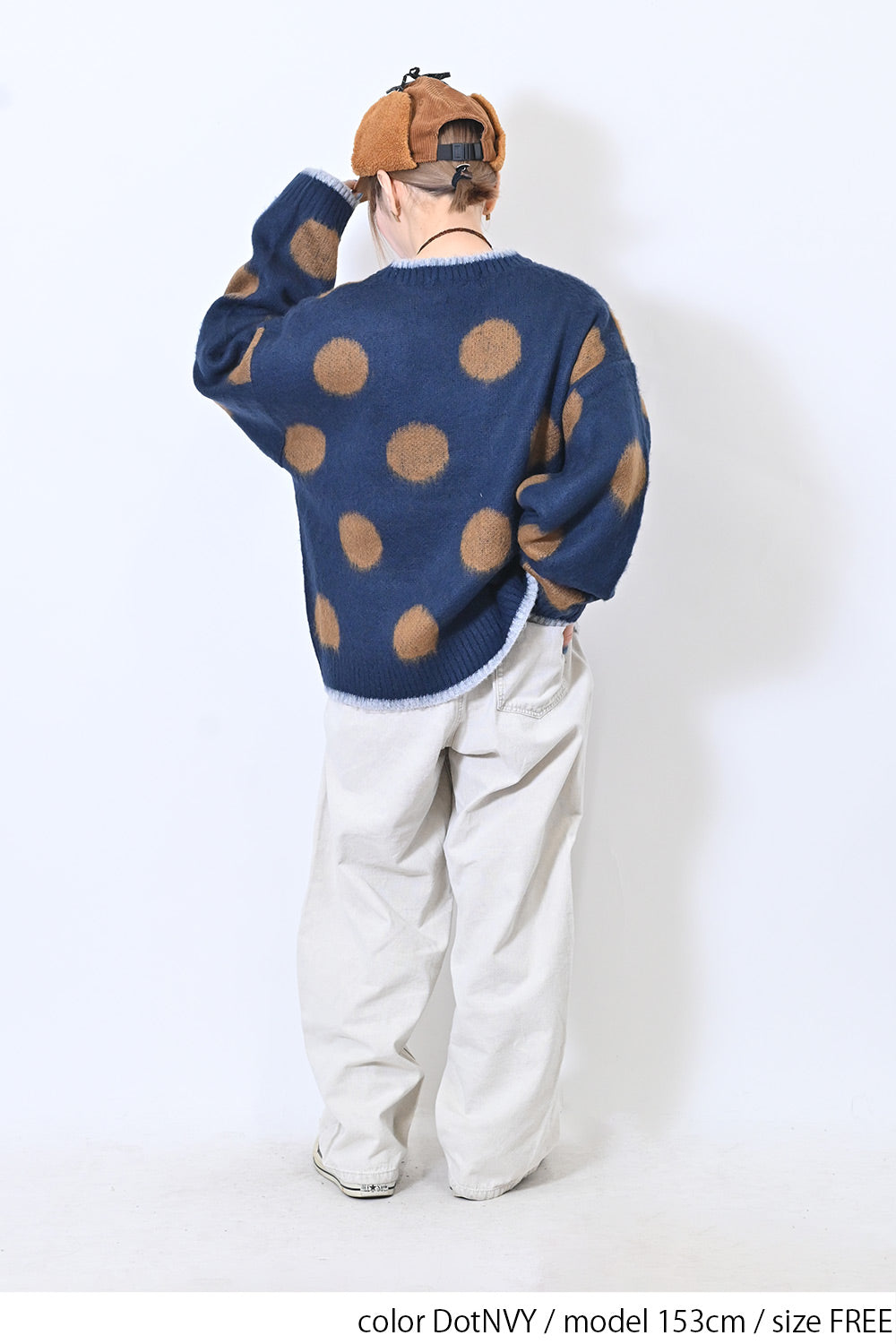 【CUBE SUGAR】モヘアKnitDot柄ジャガードプルオーバー