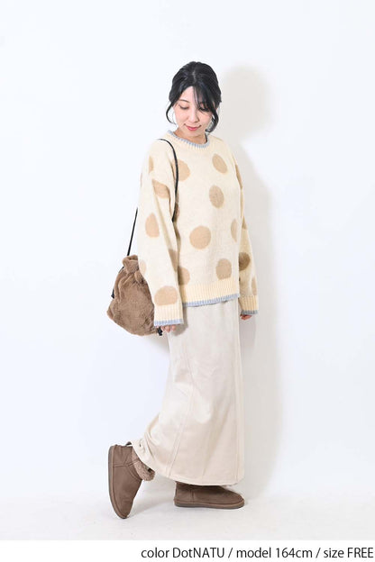 【CUBE SUGAR】モヘアKnitDot柄ジャガードプルオーバー