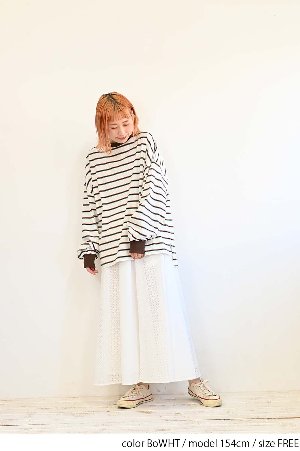 ≪SALE≫【GENTIL】 Trim Border Long Tee