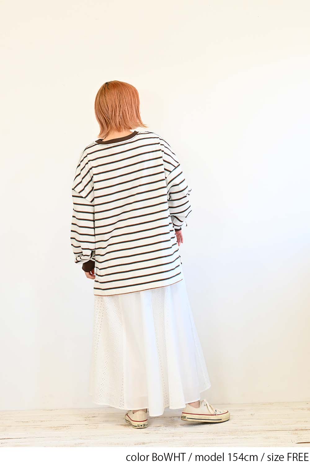 ≪SALE≫【GENTIL】 Trim Border Long Tee