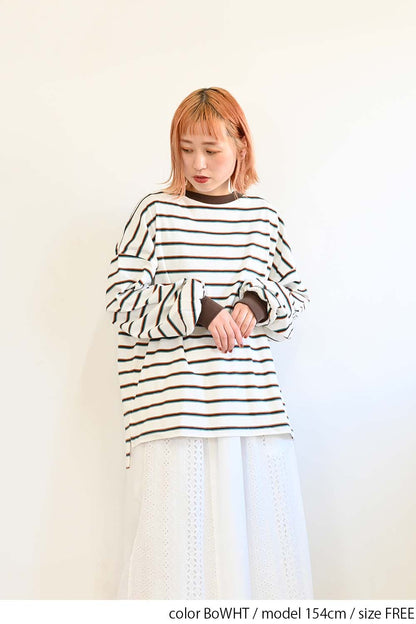 ≪SALE≫【GENTIL】 Trim Border Long Tee
