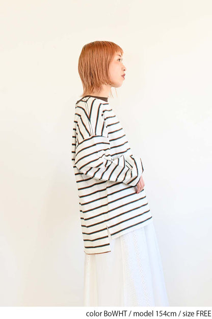 ≪SALE≫【GENTIL】 Trim Border Long Tee
