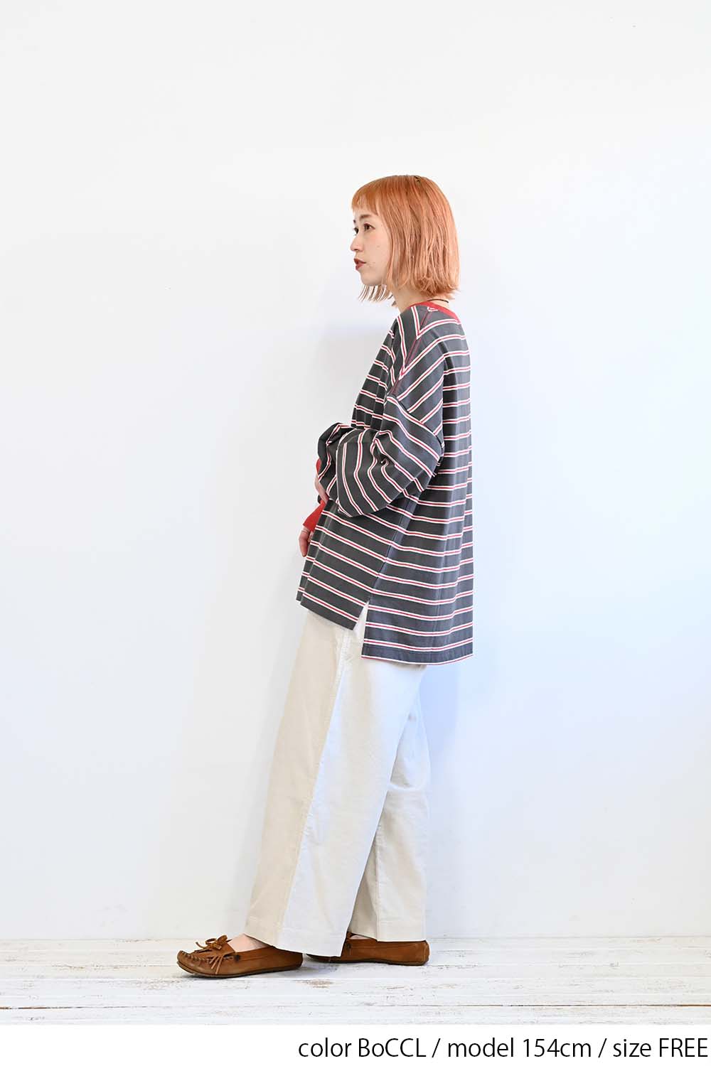 ≪SALE≫【GENTIL】 Trim Border Long Tee