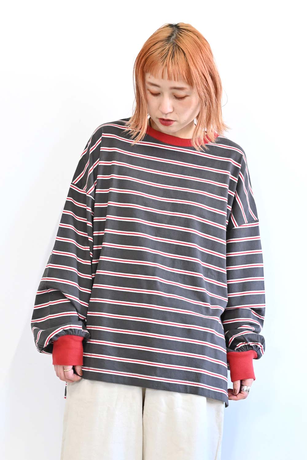 ≪SALE≫【GENTIL】 Trim Border Long Tee