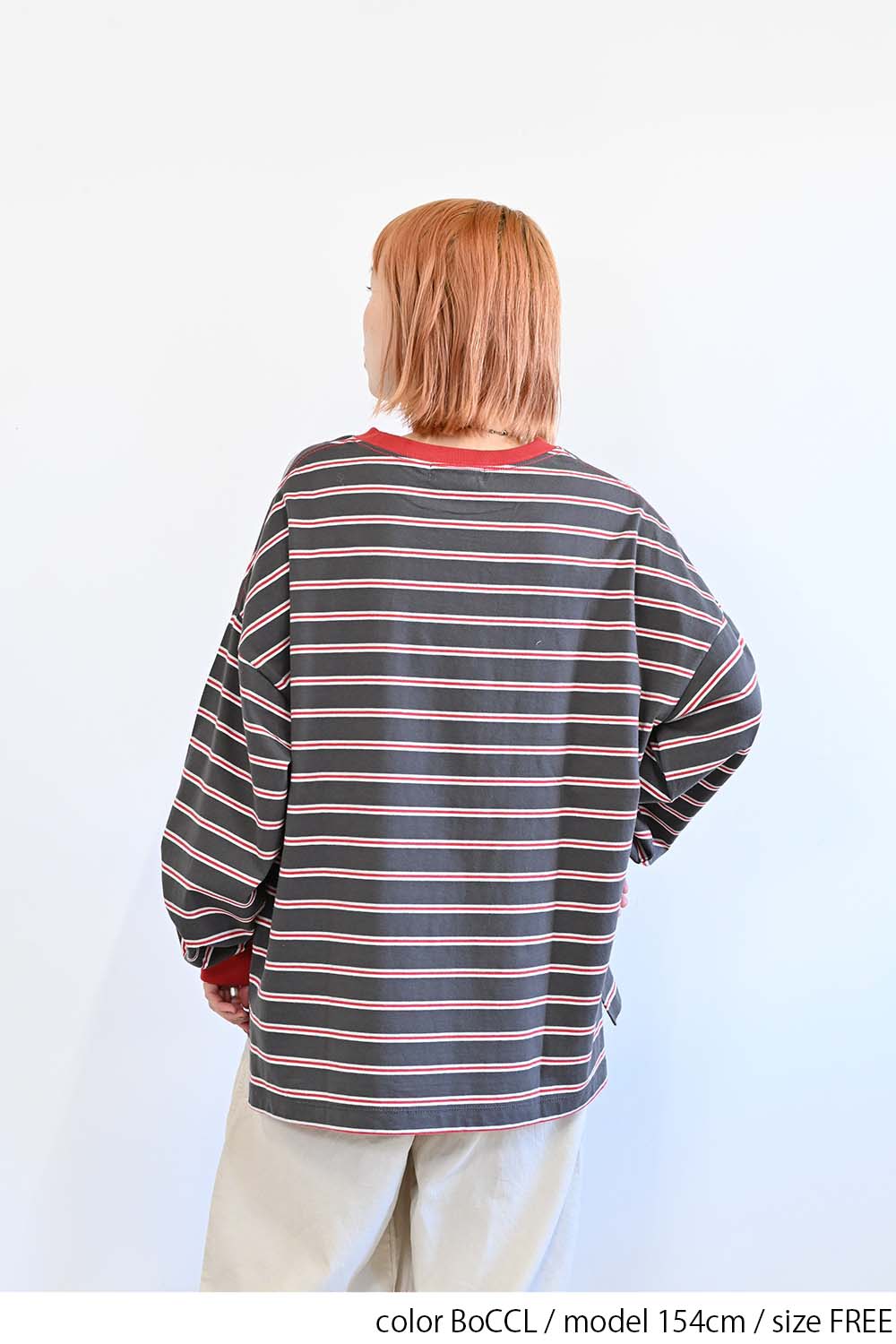 ≪SALE≫【GENTIL】 Trim Border Long Tee
