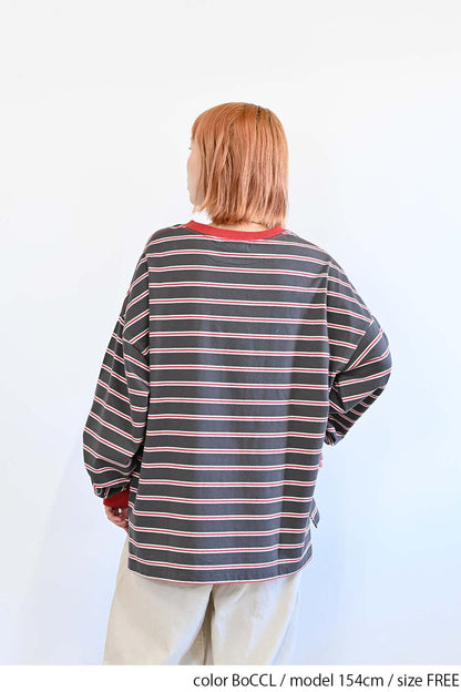 ≪SALE≫【GENTIL】 Trim Border Long Tee