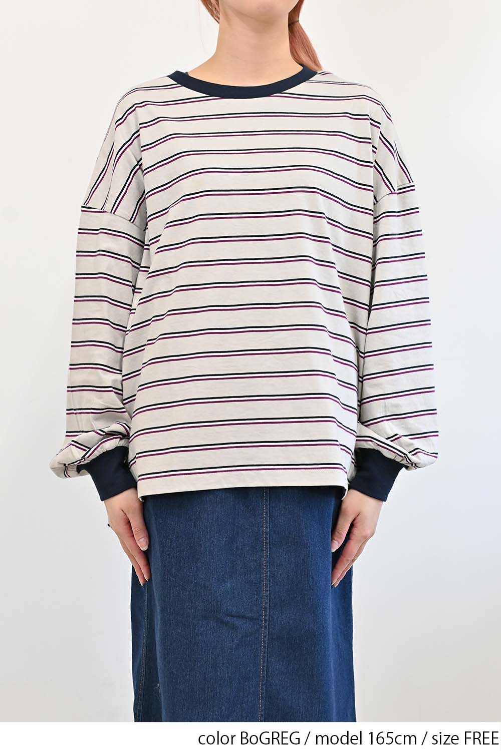 ≪SALE≫【GENTIL】 Trim Border Long Tee