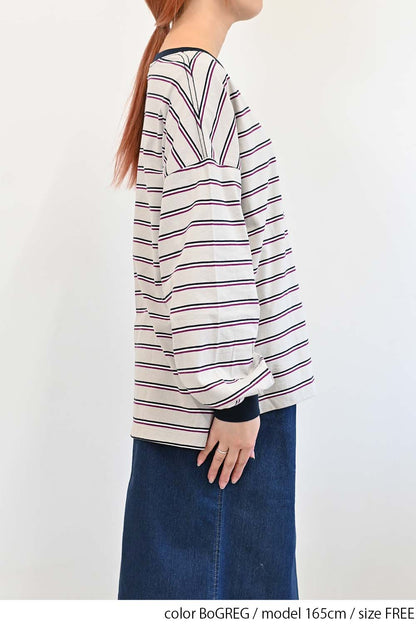≪SALE≫【GENTIL】 Trim Border Long Tee