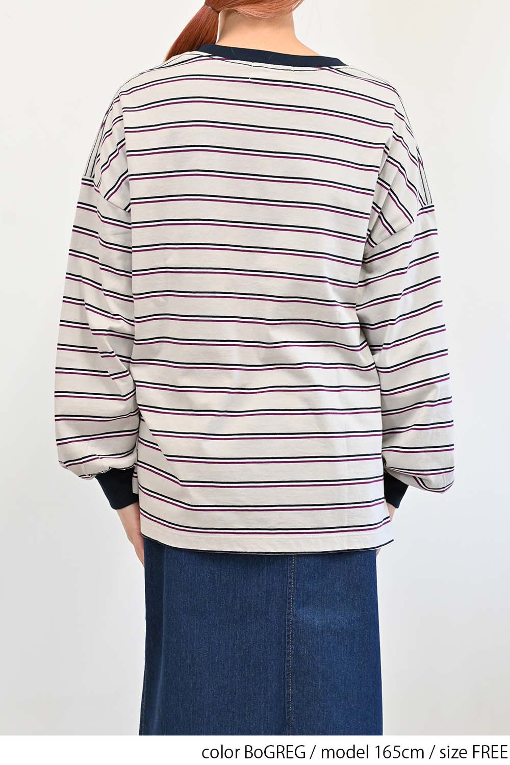≪SALE≫【GENTIL】 Trim Border Long Tee