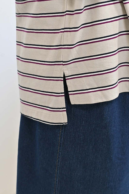 ≪SALE≫【GENTIL】 Trim Border Long Tee