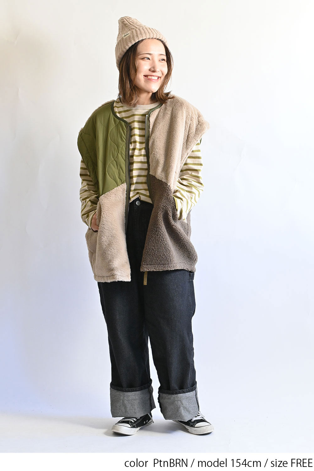 ≪SALE≫【Classic byGENTIL】Reversible Mixed Material Air Vest