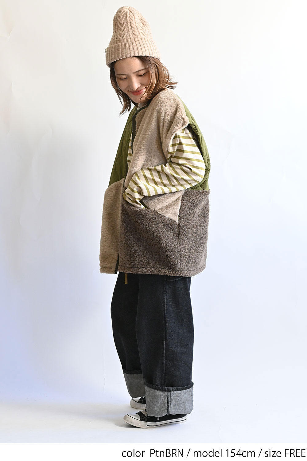 ≪SALE≫【Classic byGENTIL】Reversible Mixed Material Air Vest