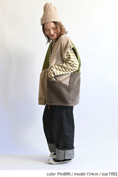 ≪SALE≫【Classic byGENTIL】Reversible Mixed Material Air Vest