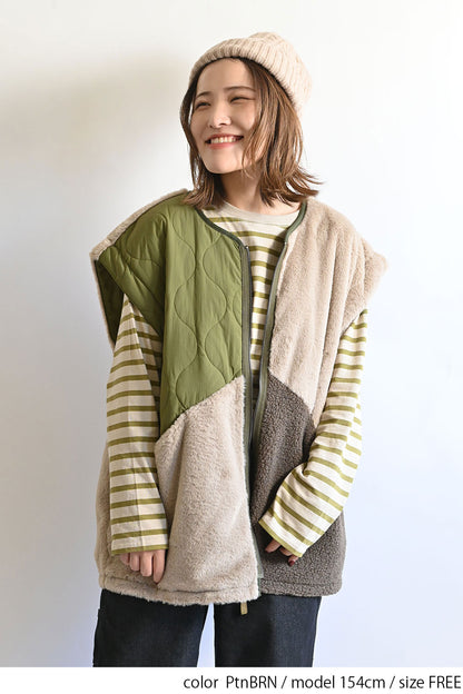 ≪SALE≫【Classic byGENTIL】Reversible Mixed Material Air Vest