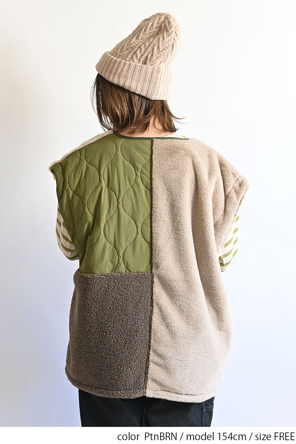 ≪SALE≫【Classic byGENTIL】Reversible Mixed Material Air Vest