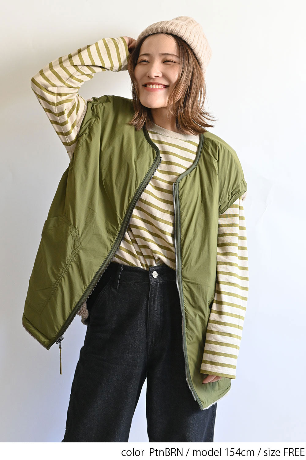 ≪SALE≫【Classic byGENTIL】Reversible Mixed Material Air Vest